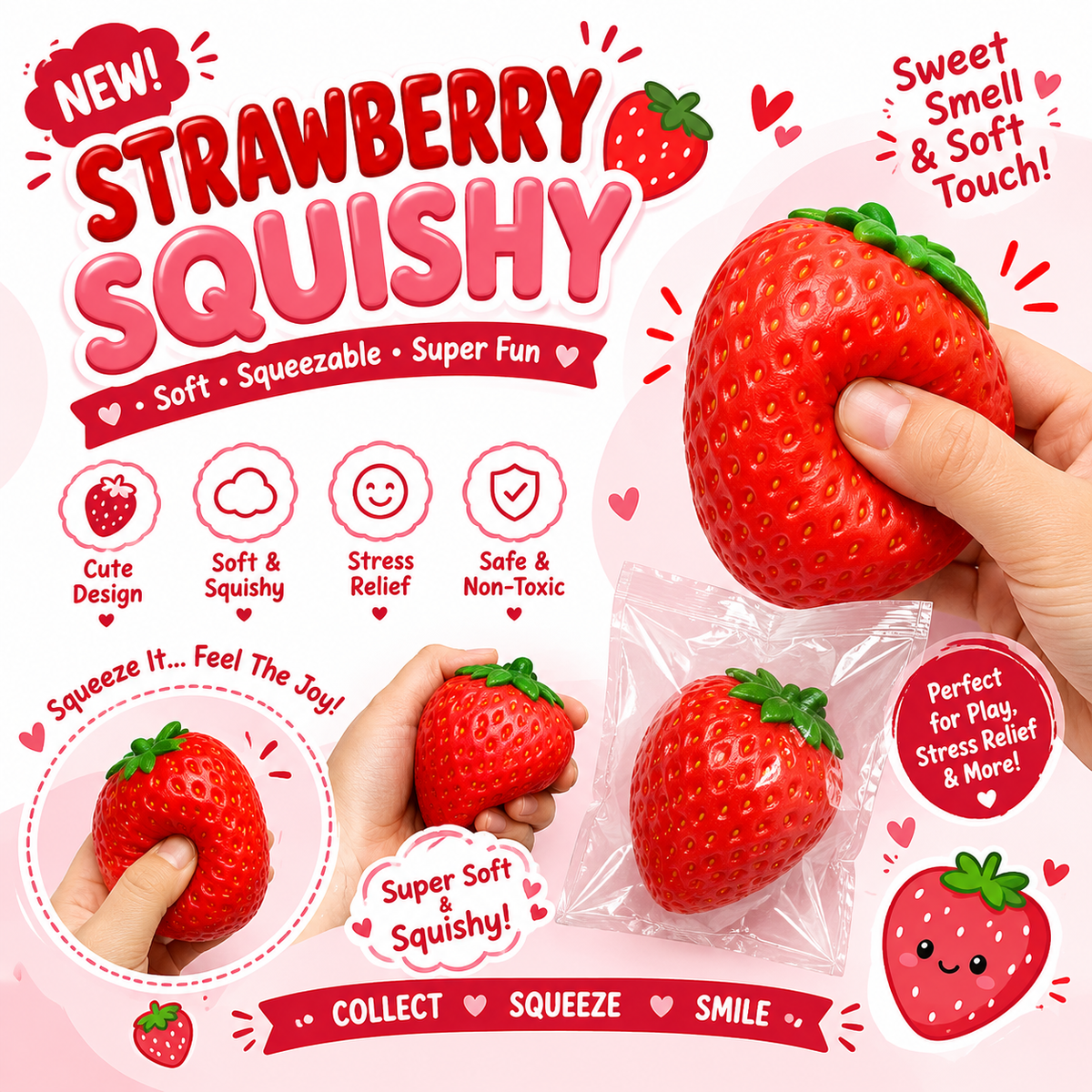 Strawberry Squishy (PVC Bag)