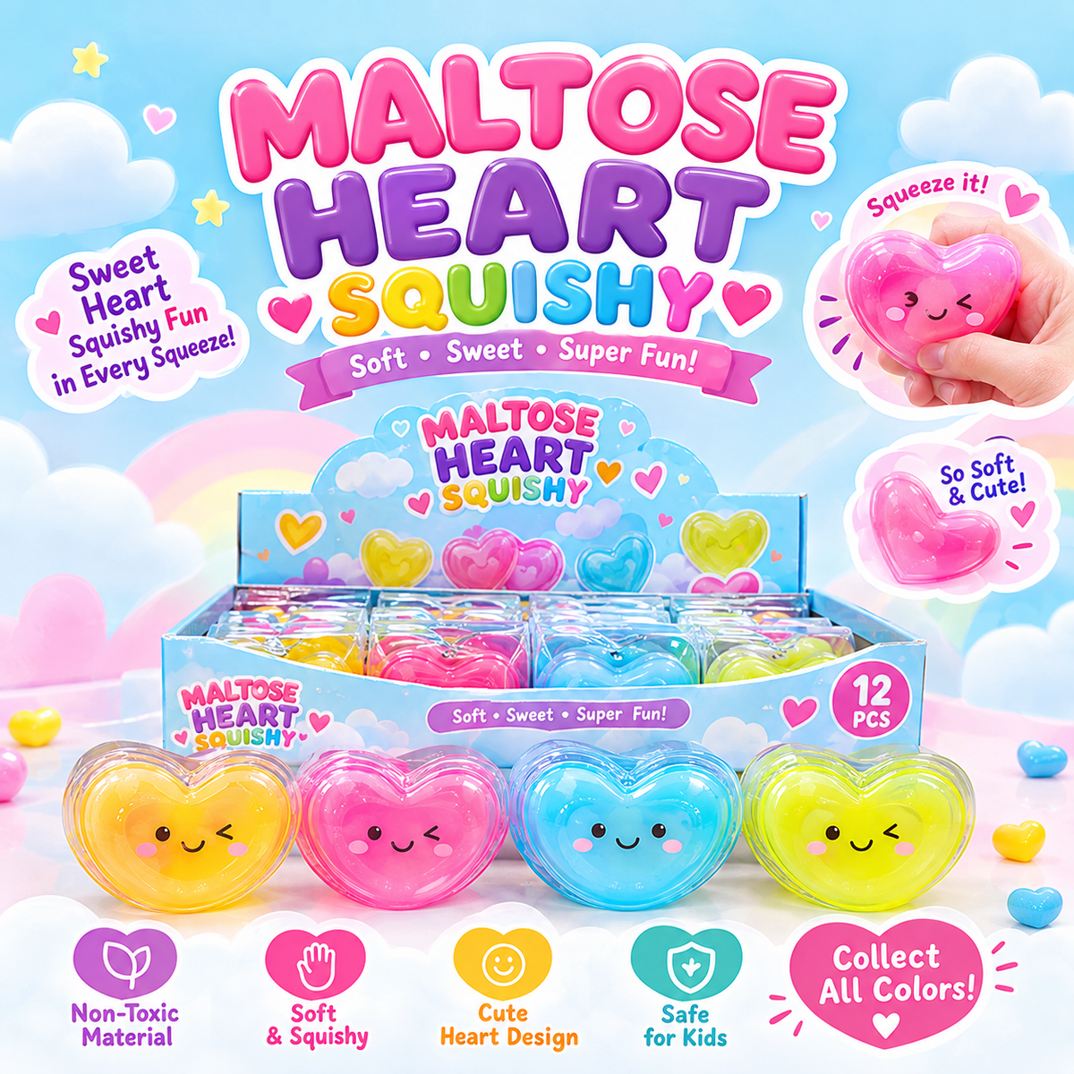 Maltose Glitter Heart