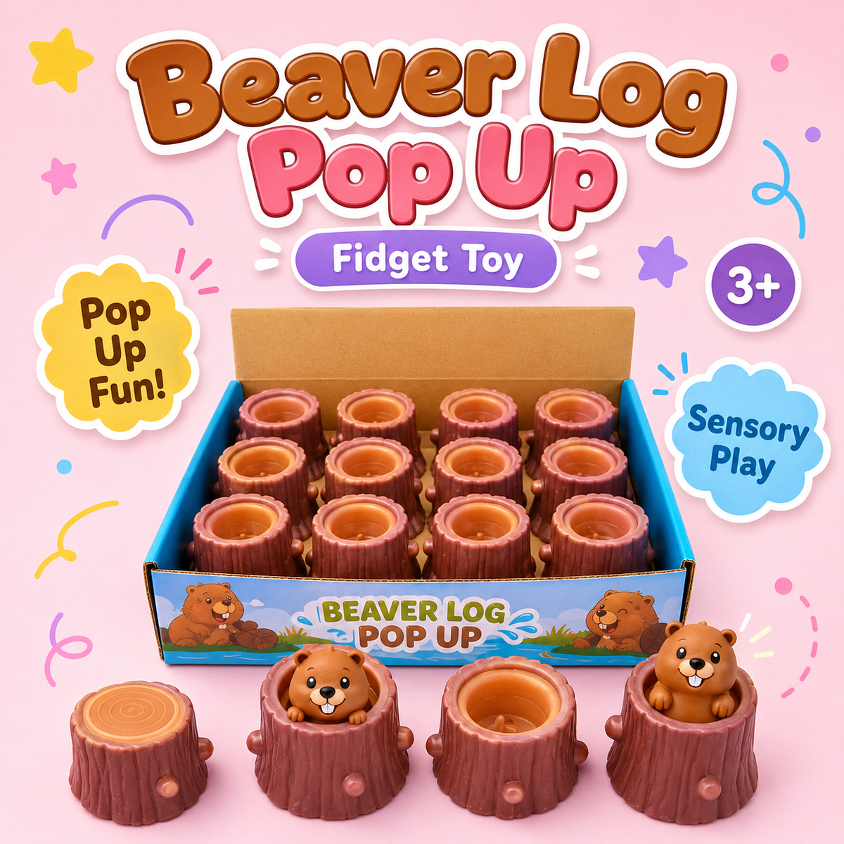 Beaver in a Log Pop Up Toy