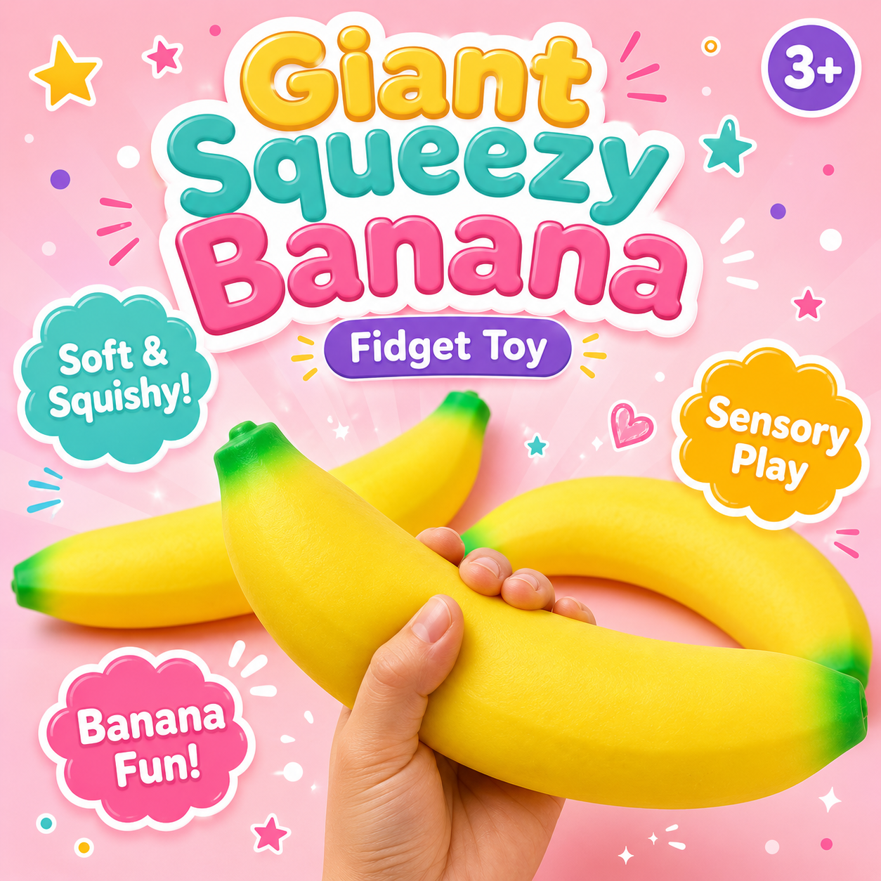 Giant Squeezy Banana Fidget Toy