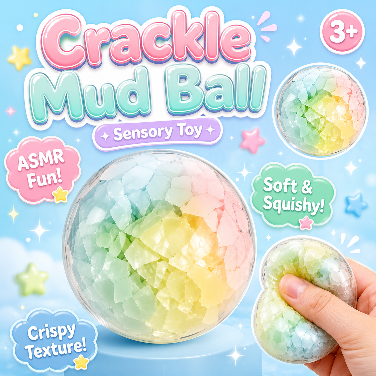 Crackle Mud Ball Sensory Toy
