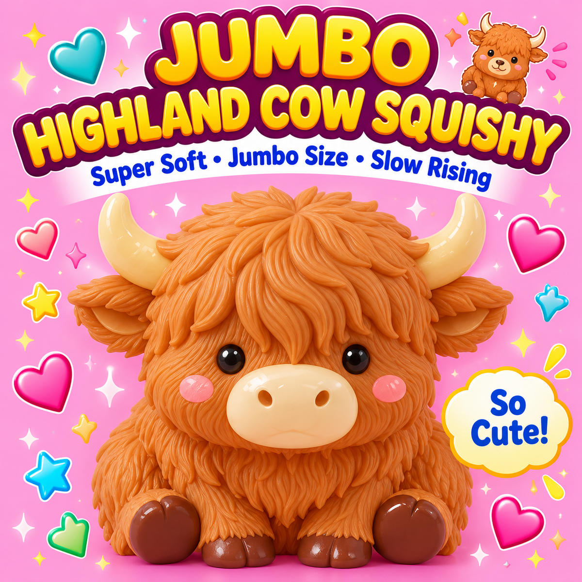 Jumbo Highland Cow Squishy