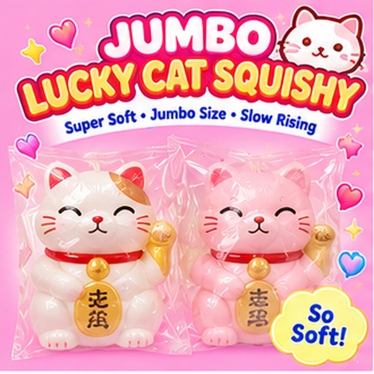 Jumbo Lucky Cat Squishy