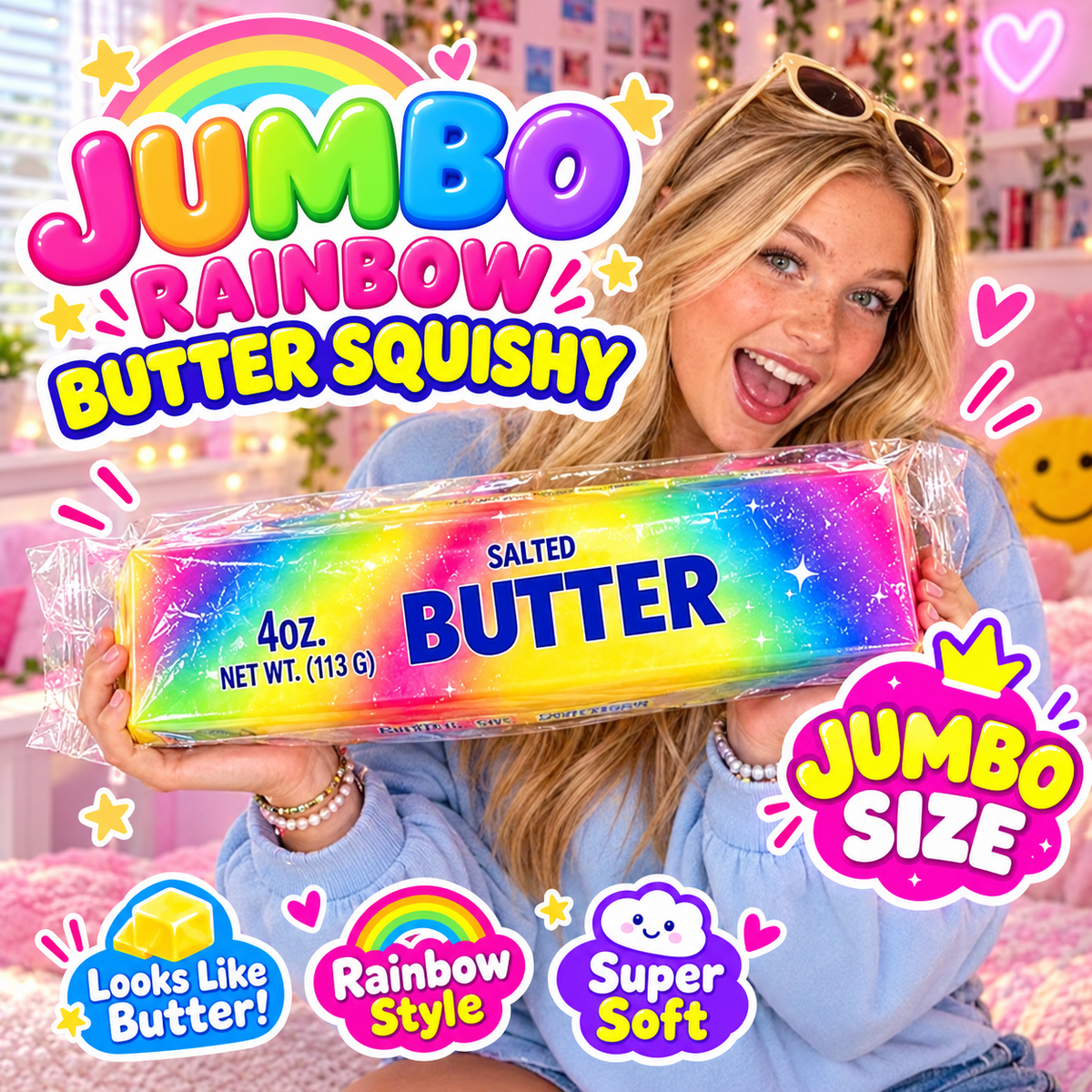 Jumbo Rainbow Butter Squishy lifestyle image