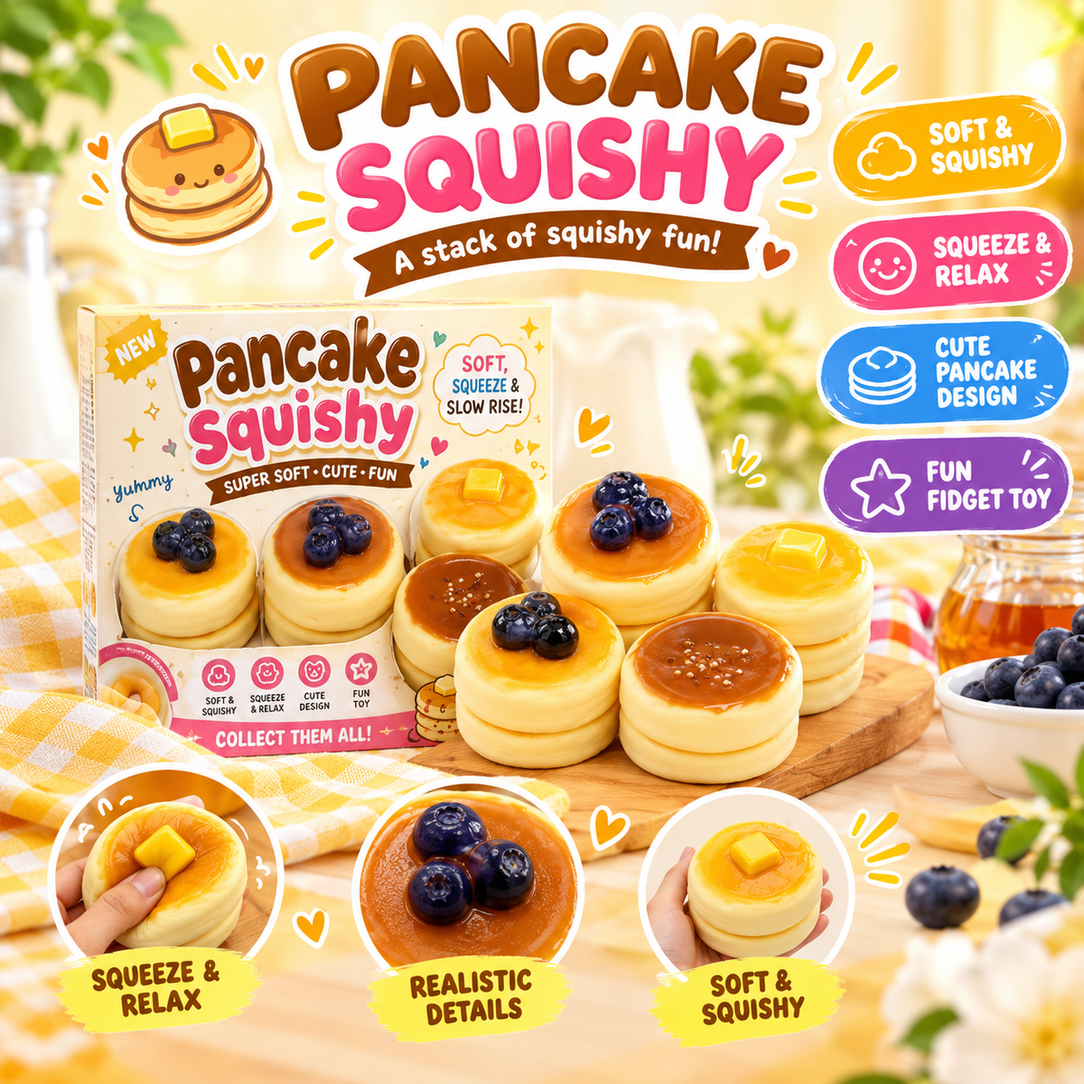 Pancake Squishy (PVC Bag)
